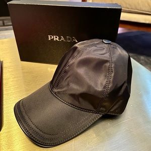 Men’s Authentic, New Prada Nylon Black Hat - Size Medium